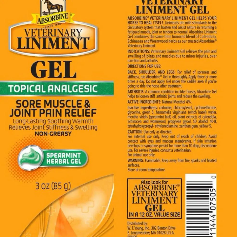 Absorbine Veterinary Liniment Gel for Horses