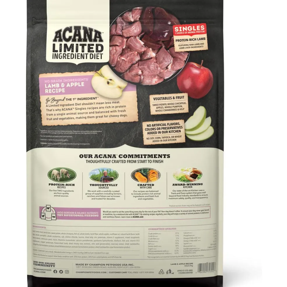 ACANA Singles Limited Ingredient Lamb & Apple Grain-Free High-Protein Dry Dog Food