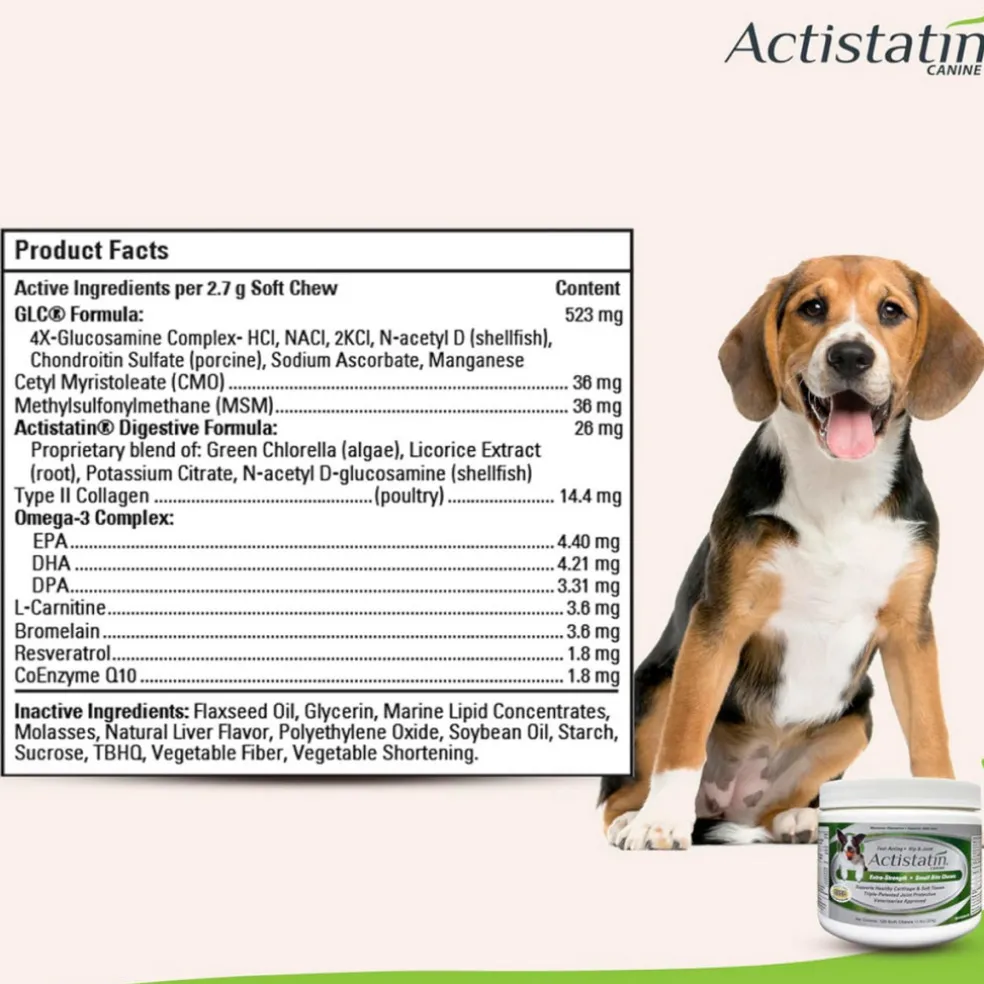 Actistatin Canine Extra-Strength Hip & Joint Small Bite Soft Chews for Small Dogs (120 ct)