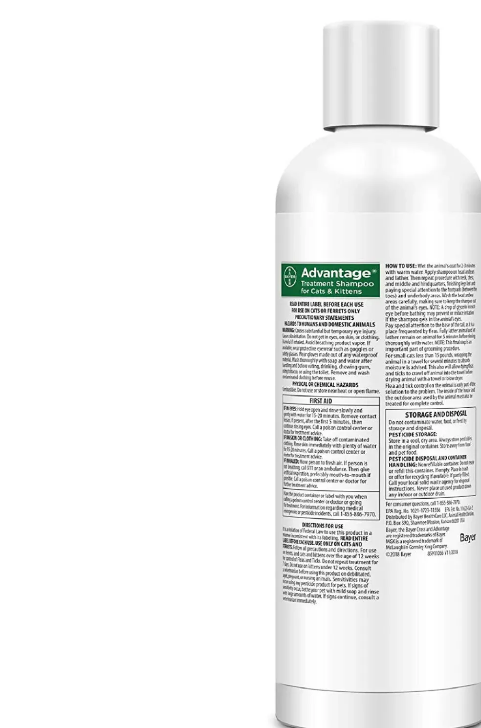 Advantage Flea & Tick Treatment Shampoo for Cats & Kittens (8 oz)