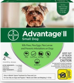Advantage II Flea Control for Small Dogs (under 10 lbs) Green Box