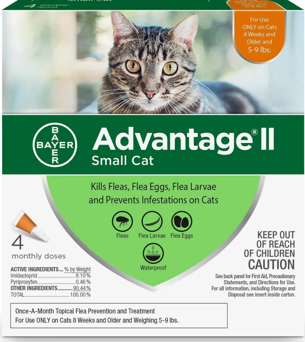 Advantage II Flea Control for Small Cats (5-9 lbs) Orange Box