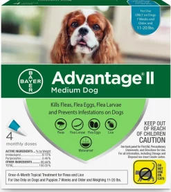 Advantage II Flea Control for Medium Dogs (11-20 lbs) Teal Box