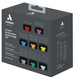 Andis 8-Piece Detachable Blade Comb Set Color Coated Stainless-Steel