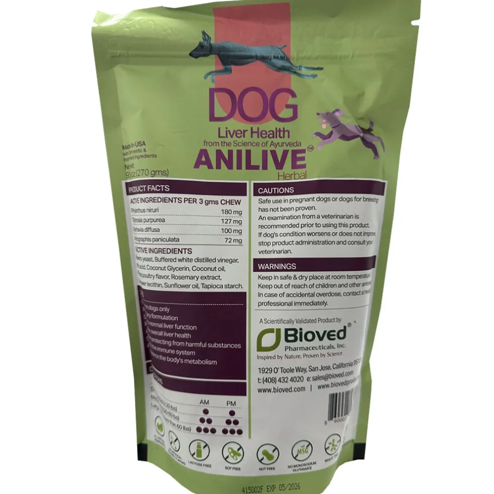 ANILIVE Dog Liver Health Herbal Dog Chews, 90 count
