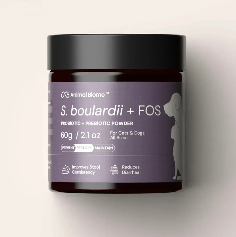 Animal Biome S.boulardii + FOS Probiotic + Prebiotic Powder for Dogs & Cats