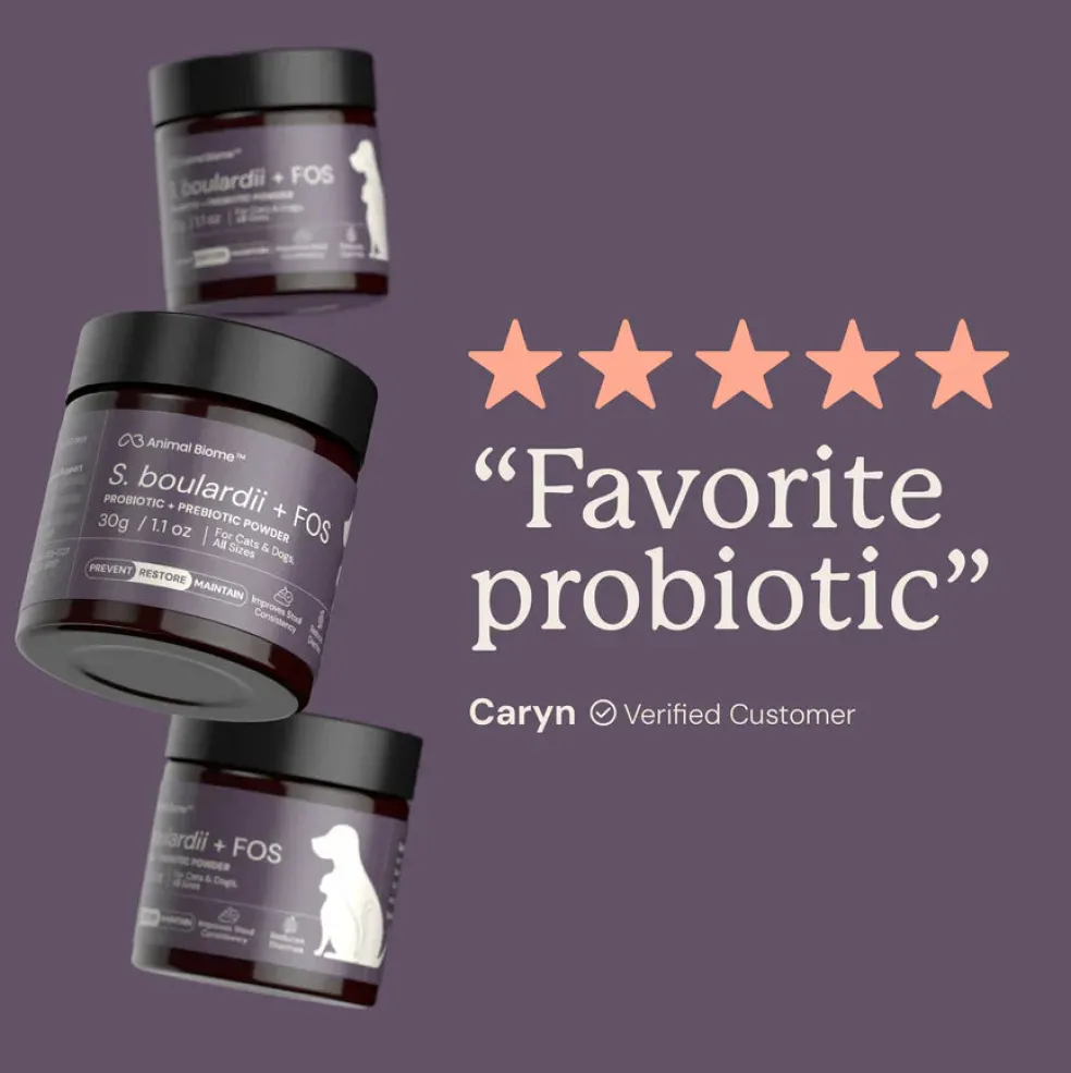 Animal Biome S.boulardii + FOS Probiotic + Prebiotic Powder for Dogs & Cats