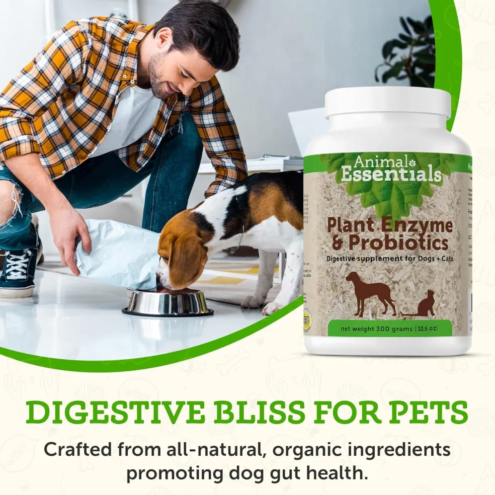 Animal Essentials Plant Enzyme & Probiotic Digestive Supplement Powder for Dogs & Cats