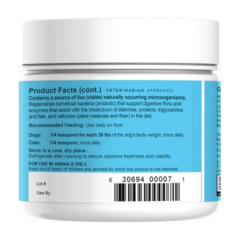 Animal Essentials Plant Enzyme & Probiotic Digestive Supplement Powder for Dogs & Cats