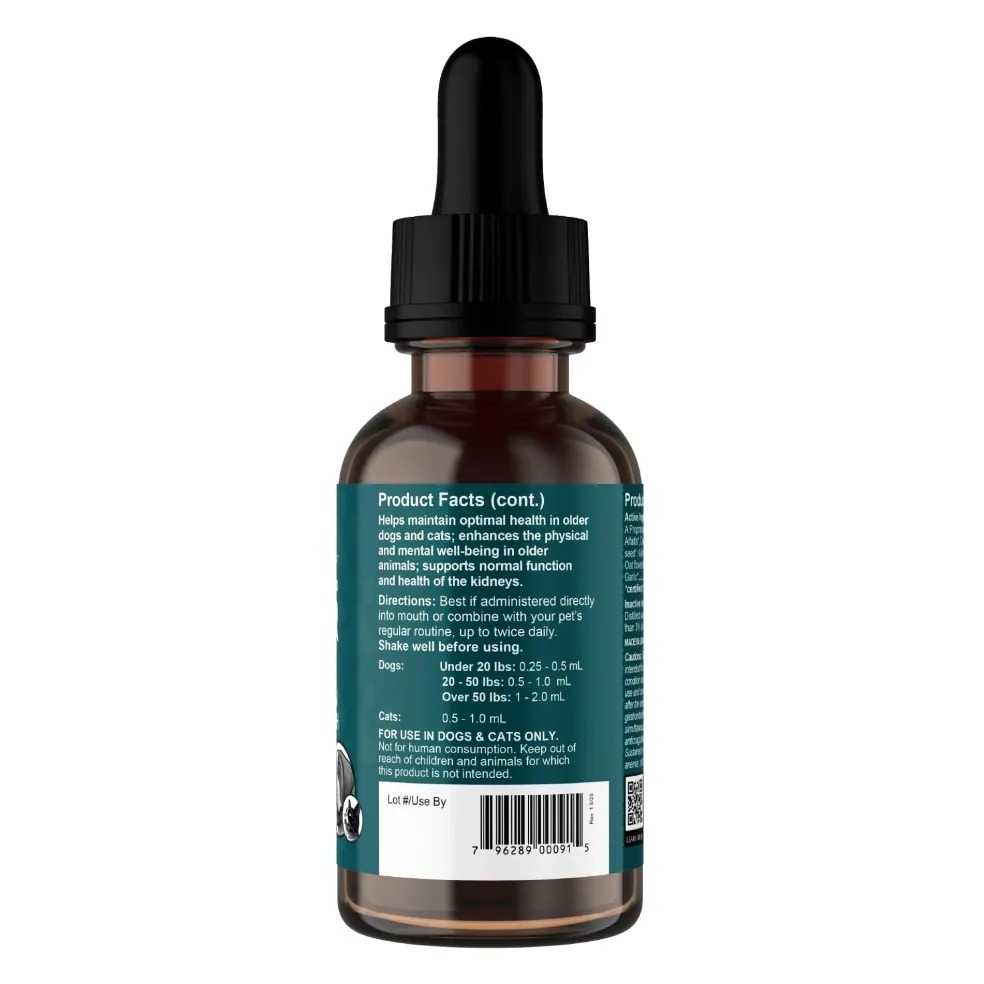 Animal Essentials Senior Support Herbal Tonic to Maintain Optimal Health for Dogs & Cats
