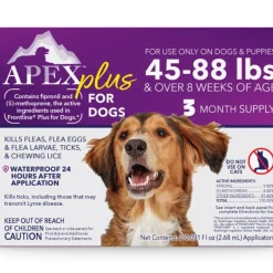 Apex Plus Topical Flea & Tick Prevention for Dogs, 45-88 lbs, 3 Doses