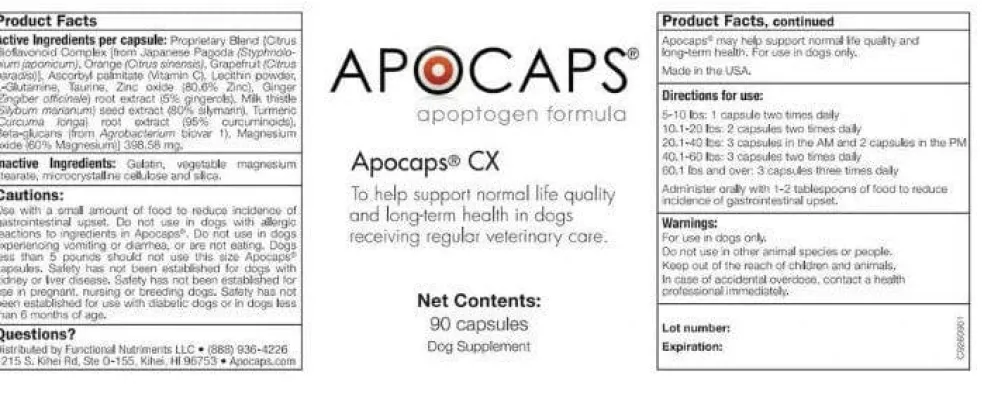 Apocaps CX Apoptogen Formula for Dogs
