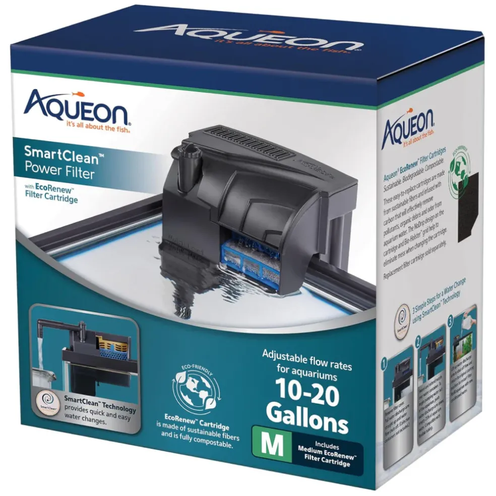 Aqueon SmartClean Power Filter with EcoRenew Filter Cartridge