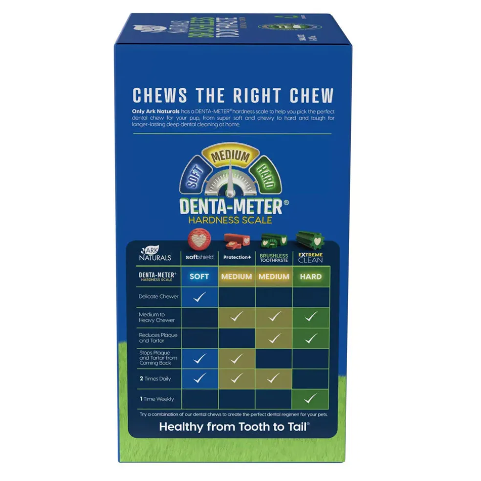 Ark Naturals Brushless Toothpaste Dental Chews 4-in-1 for Medium Dogs, 60-count