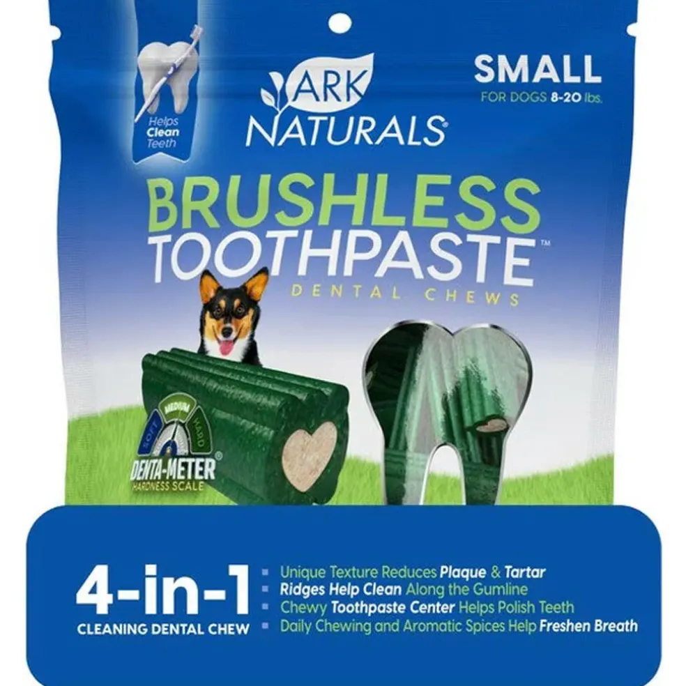 Ark Naturals 4-in-1 Brushless Toothpaste Chews for Small Dental Dogs (12 oz)