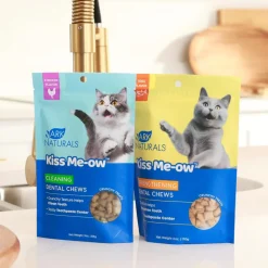 Ark Naturals Kiss Me-Ow Cleaning Dental Chews Crunchy Cat Treats, Chicken Flavor