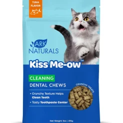 Ark Naturals Kiss Me-Ow Cleaning Dental Chews Crunchy Cat Treats, Tuna Flavor
