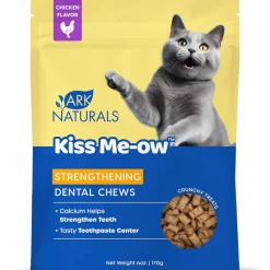 Ark Naturals Kiss Me-Ow Strengthening Dental Chews Crunchy Cat Treats, Chicken Flavor