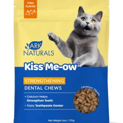 Ark Naturals Kiss Me-Ow Strengthening Dental Chews Crunchy Cat Treats, Tuna Flavor