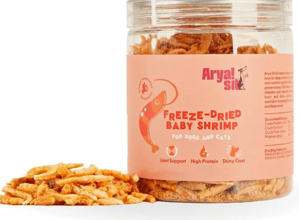 Arya Sit Freeze-Dried Baby Shrimp Treats for Dogs & Cats