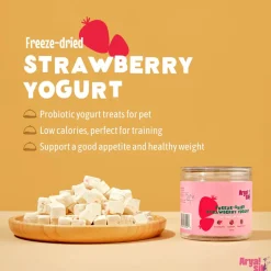 Arya Sit Freeze-Dried Strawberry Yogurt Treats for Dogs & Cats