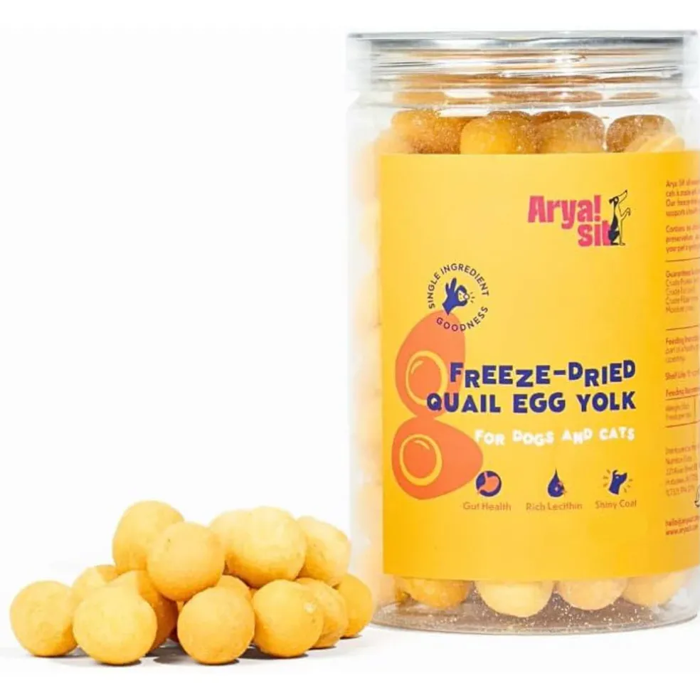 Arya Sit Freeze-Dried Treats Quail Egg Yolk for Dogs & Cats