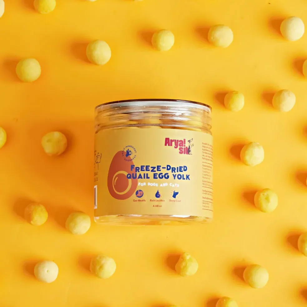 Arya Sit Freeze-Dried Treats Quail Egg Yolk for Dogs & Cats