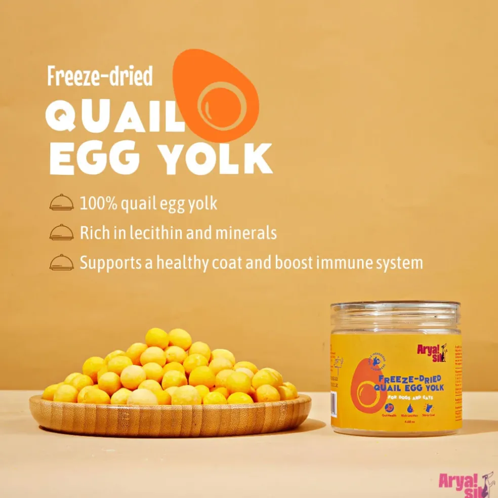 Arya Sit Freeze-Dried Treats Quail Egg Yolk for Dogs & Cats