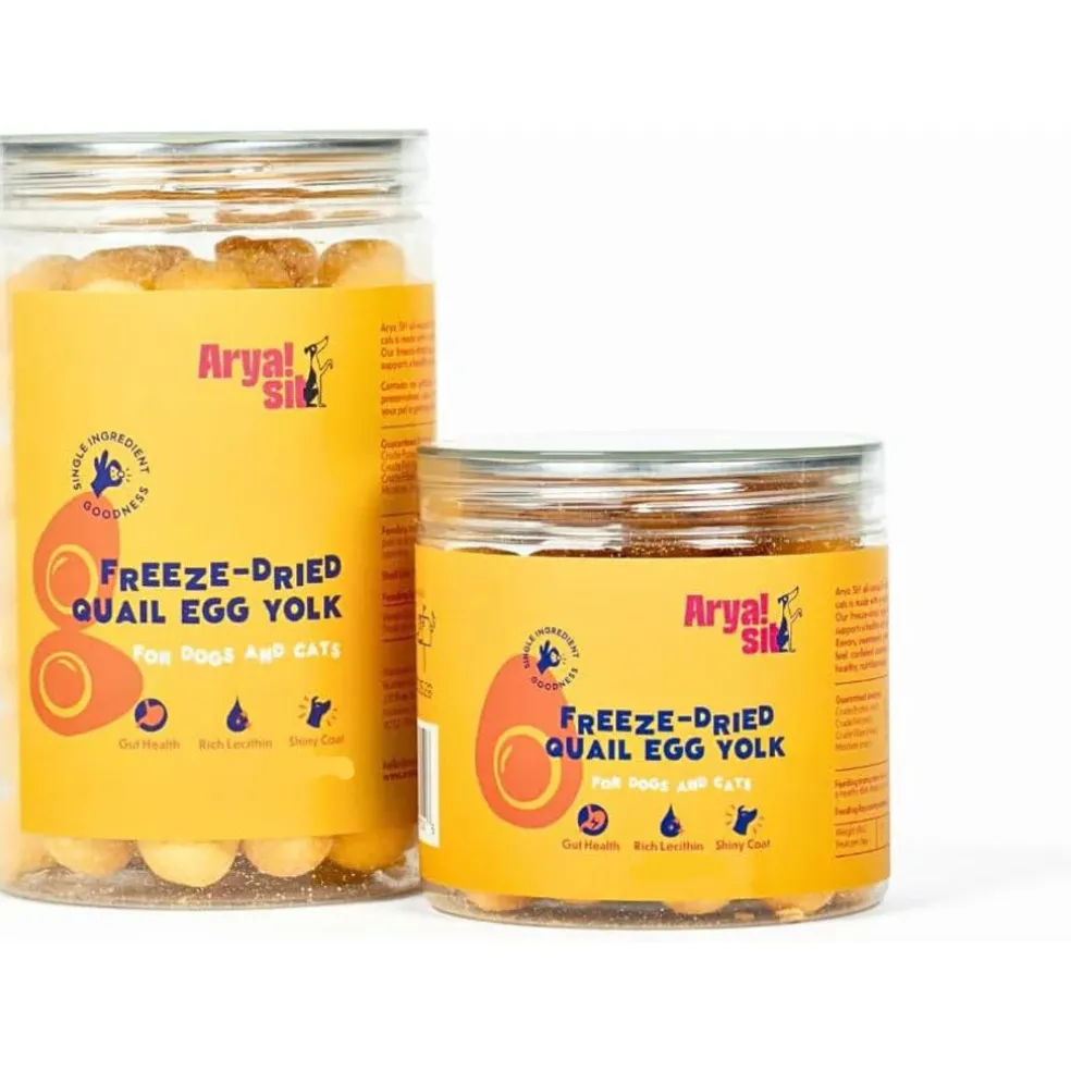 Arya Sit Freeze-Dried Treats Quail Egg Yolk for Dogs & Cats