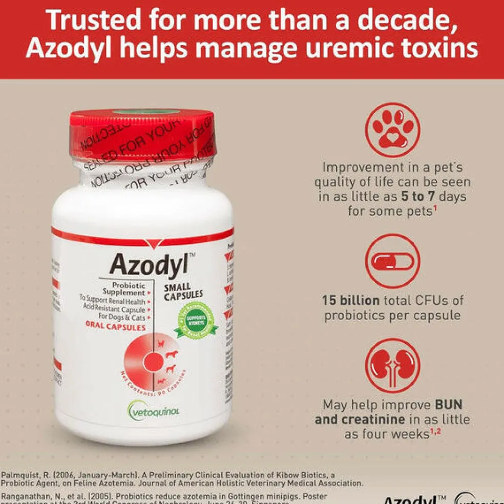 Azodyl Small Capsules - Renal Support Supplement for Cats and Dogs