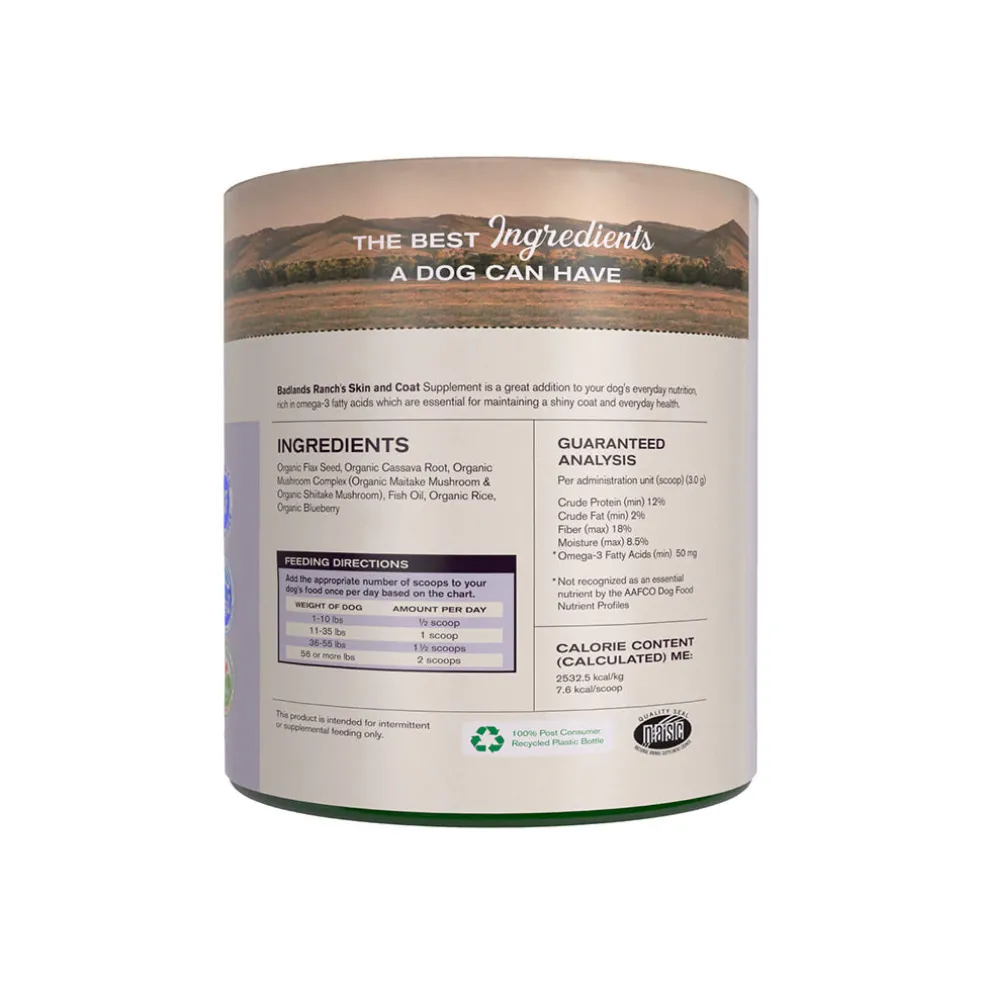 Badlands Ranch Skin & Coat Canine Supplement with Omega-3 Fatty Acids, 3.17-oz