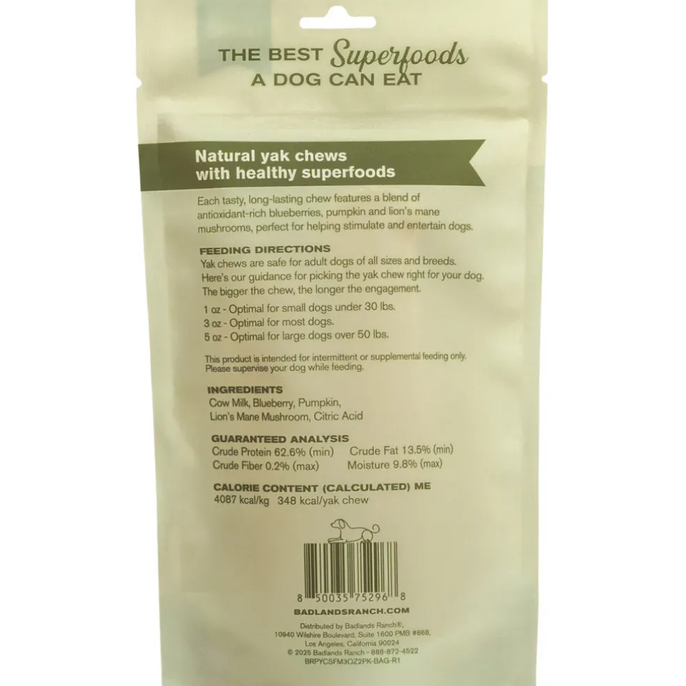 Badlands Ranch Superchew Superfood Formula Dog Chews, Medium, 3-oz