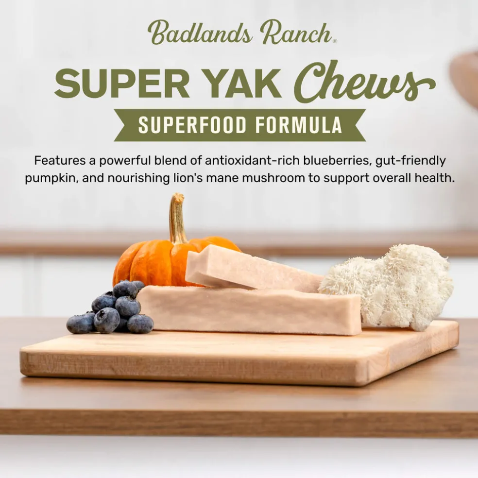 Badlands Ranch Superchew Superfood Formula Dog Chews, Medium, 3-oz