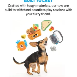 BARK Animal Squeakers Snacks Multi-Part Squeaky Plush Dog Toy- X-Small/Small