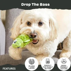 BARK Drop The Bass Rip & Reveal Fetch Tough Treat Dispensing Dog Chew Toy