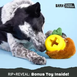 BARK Fowl Play 2-in-1 Plush Exterior with Tough Center Treat Dispensing Dog Chew Toy