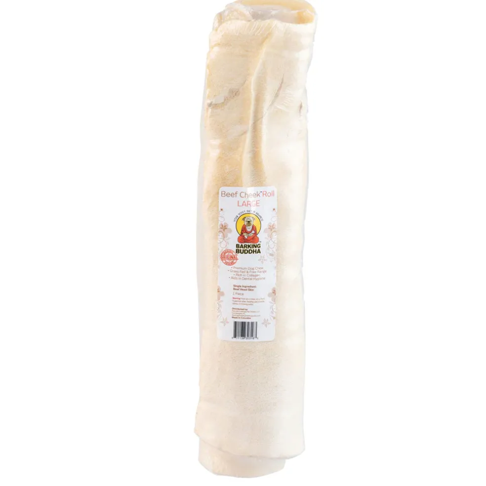Barking Buddha Beef Cheek Original Rolls Dog Chew, Large