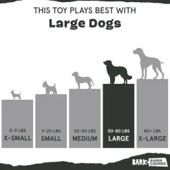 BARK Super Chewer Hambone 2-in-1 Plush Exterior with Tough Center Treat Dispensing Dog Chew Toy