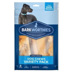 Barkworthies Large Breed Variety Pack Chews For Dog, 4 chews