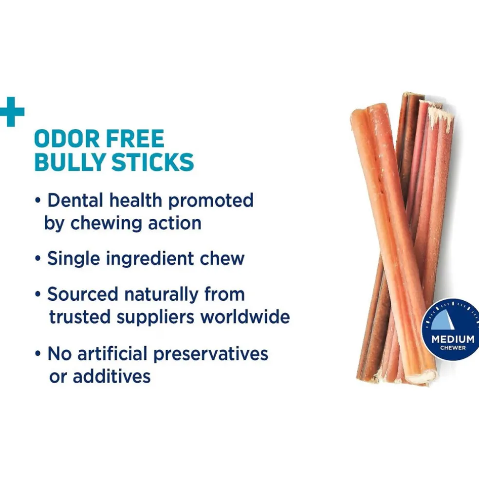 Barkworthies Odor-Free Bully Sticks Treats For Dogs
