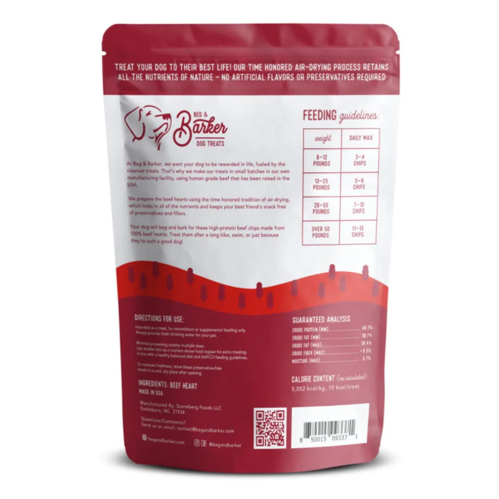 Beg & Barker Beef Heart Chips Dog Treats