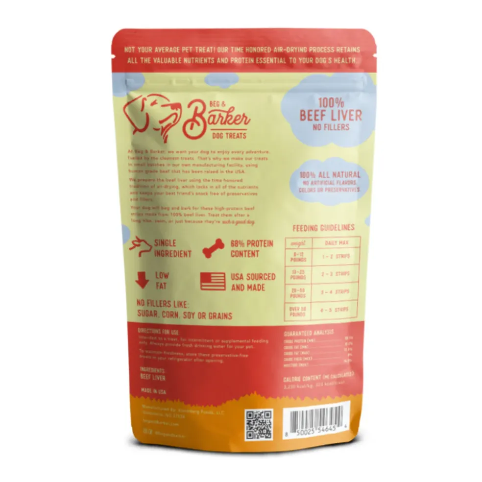 Beg & Barker Beef Liver Strip Dog Treats