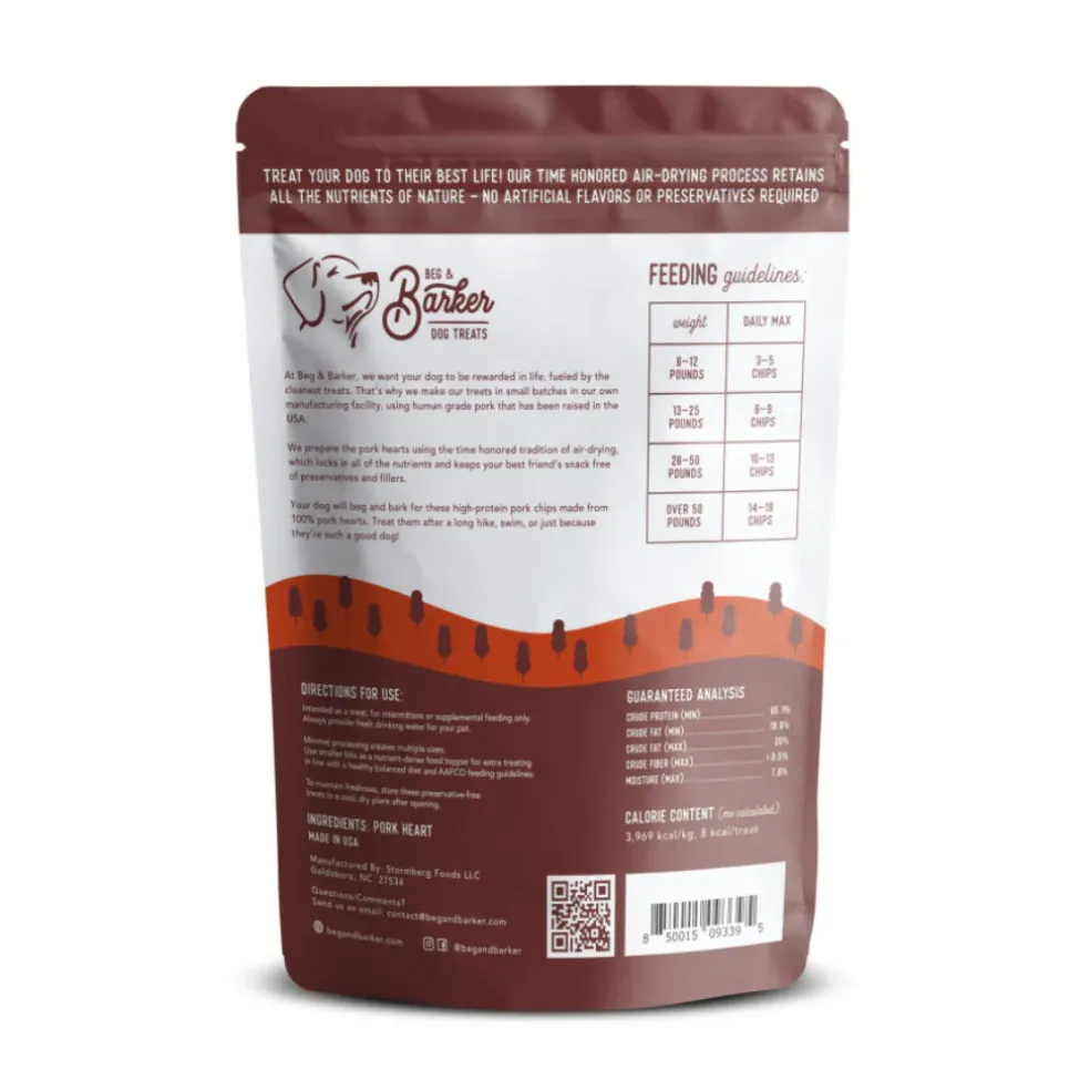 Beg & Barker Pork Heart Chips Dog Treats