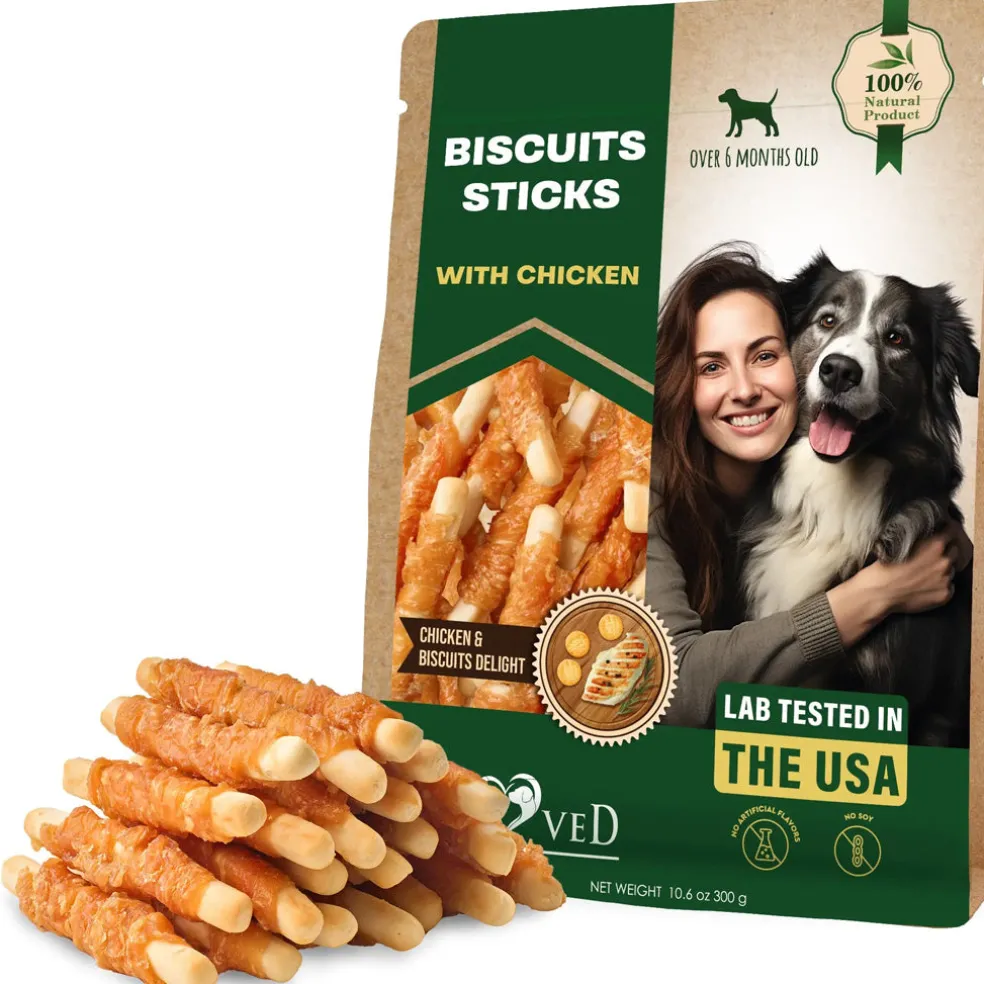 Beloved Pets Biscuits Sticks with Chicken Dog Treats, 10-oz