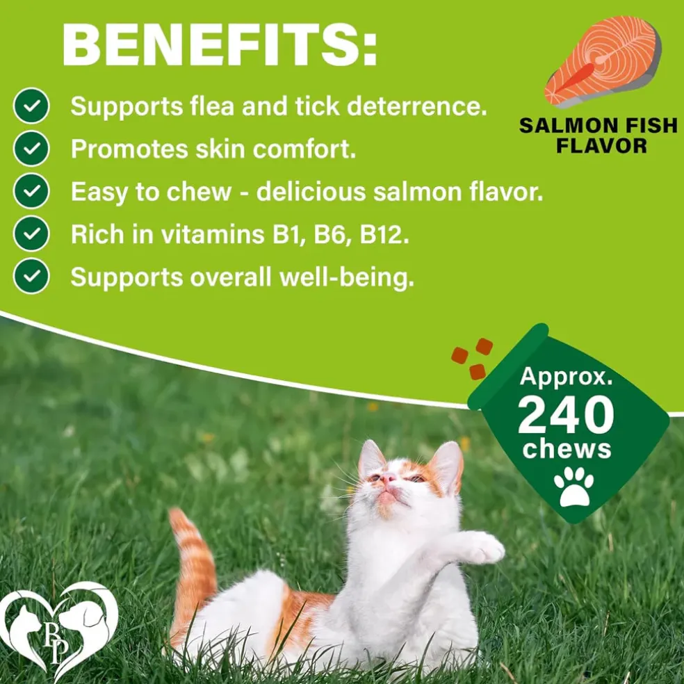 Beloved Pets Flea & Tick Prevention Support Salmon Flavor Treats for Cats, 10-oz