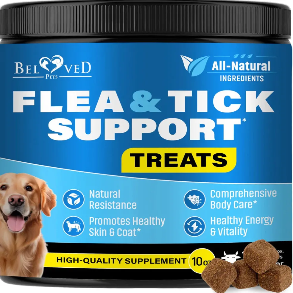 Beloved Pets Flea & Tick Prevention Support Soft Chews for Dogs, 10-oz
