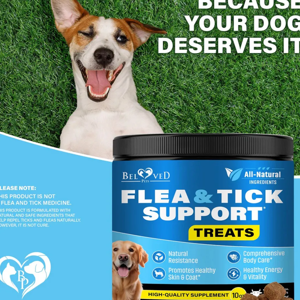 Beloved Pets Flea & Tick Prevention Support Soft Chews for Dogs, 10-oz