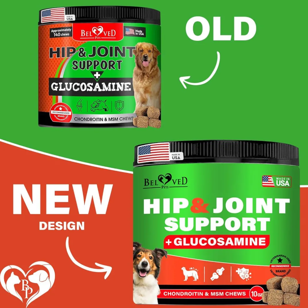 Beloved Pets Glucosamine Bacon Flavored Chews Hip & Joint Support Supplement for Dogs, 10-oz