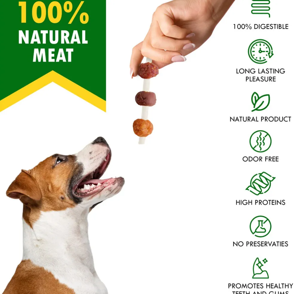 Beloved Pets Kabob with Digestible Sticks, Chicken, Duck & Liver Flavor Dog Treats, 10.6-oz