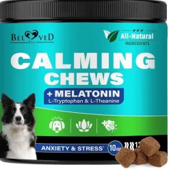 Beloved Pets Melatonin Bacon Flavored Chews Calming Supplement for Dogs, 10-oz